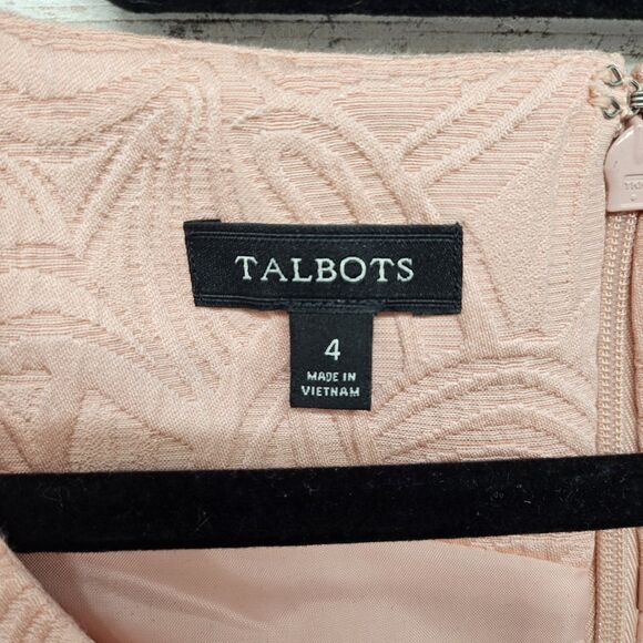 Talbots Peach Floral Textured Sheath Dress And Blazer Set Women's Size 4 - Picture 7 of 16